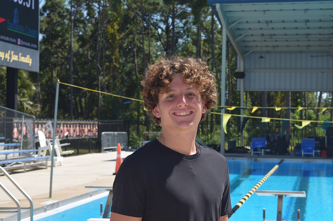 Vito Sgroi poses for a photo before a Sept. 30 practice at Selby Aquatic Center. The senior for Riverview boys' swimming & diving is one of the program's most recent Division I talents.