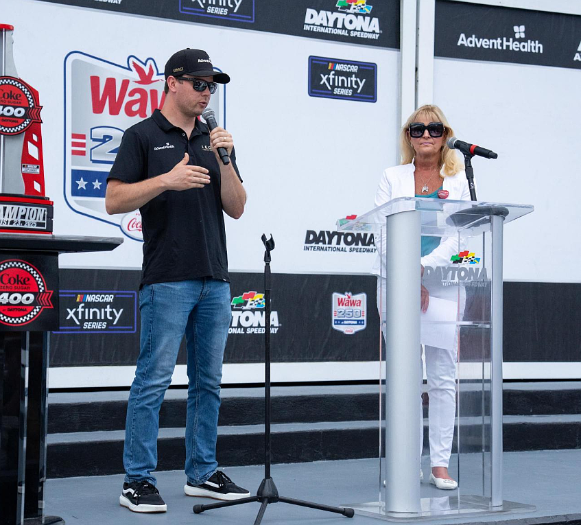 Ten students were given full scholarships to AdventHealth University at the Daytona International Speedway. Courtesy of AdventHealth