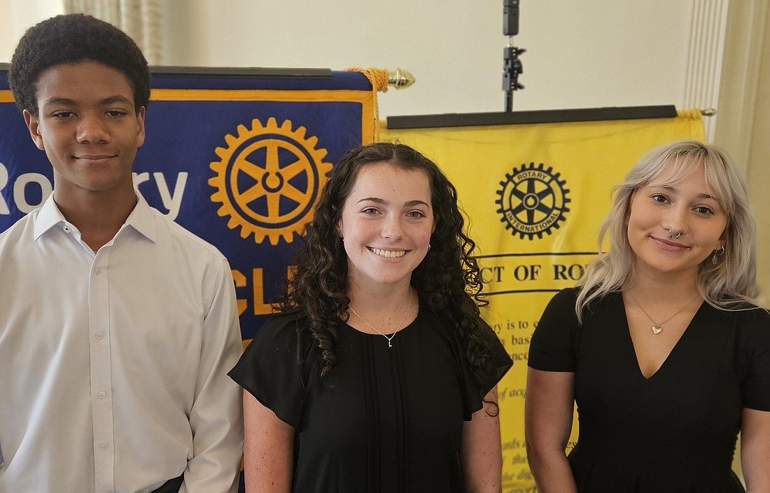 Lakewood Ranch High School seniors Zachariah Kersey, Kylie Scott and Chloe Drapak were the winners of the Rotary Club of Bradenton's essay contest on what the Constitution means to them.