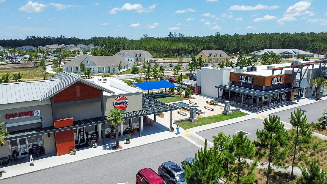 Wildlight Town Center is at 20 and 40 Homegrown Way north of Florida A1A.
Tenants include Anejo Cocina Mexicana, Cold Stone Creamery, Firehouse Subs and Tasty’s Fresh Burgers.