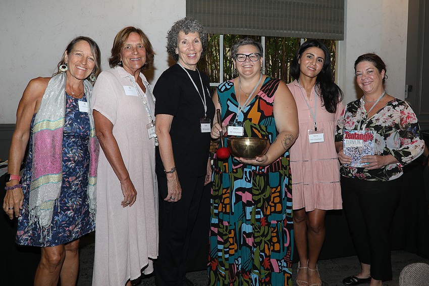 Kathy Oravec, Jeri Turner, Patti Gerlek, Beky Moriarity, Betsy Blonsky and Christine Pudowkin volunteer at the Pathways to Resilience Lunch and Learn.