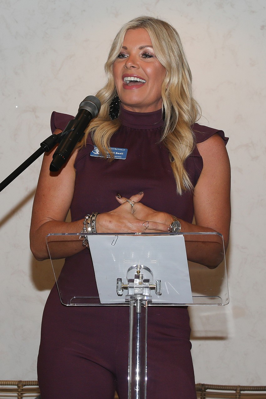 Krystel Beall hosts the Pathways to Resilience Lunch and Learn held at Michael's on East on Oct. 1.