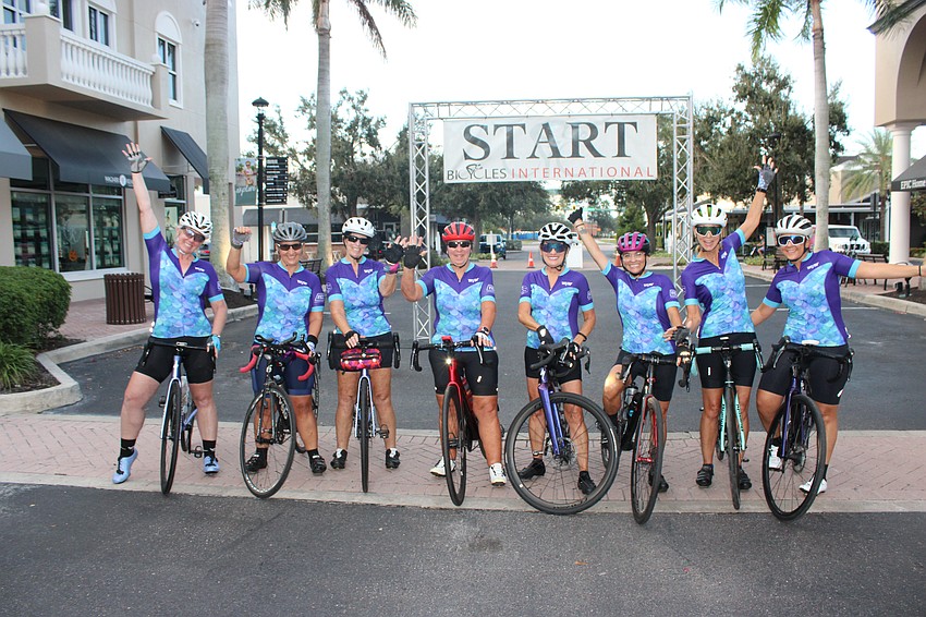 Eight women from Orlando made the trip together to Lakewood Ranch for the Women on Wheels Ride Oct 5.