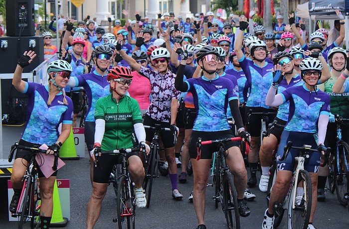 The Women on Wheels Ride participants were pumped up before the start of the 11th annual event Oct. 5 on Main Street at Lakewood Ranch.