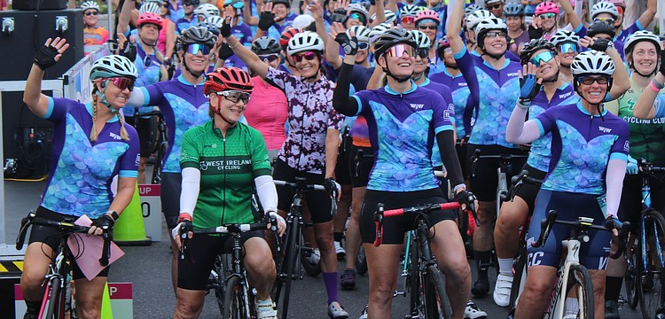 The Women on Wheels Ride participants were pumped up before the start of the 11th annual event Oct. 5 on Main Street at Lakewood Ranch.