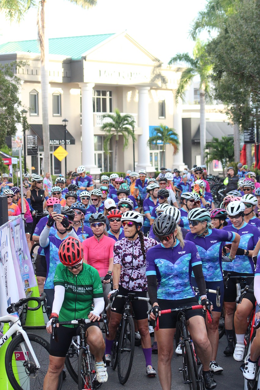 More than 200 women bicycle riders packed Main Street at Lakewood Ranch Oct. 5 for the Women on Wheels Ride.
