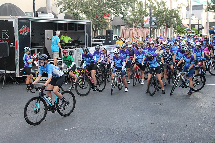 Riders head out on the 62-mile Women on Wheels Ride Oct. 5 in Lakewood Ranch. Riders also could choose from 20- and 40-mile rides.