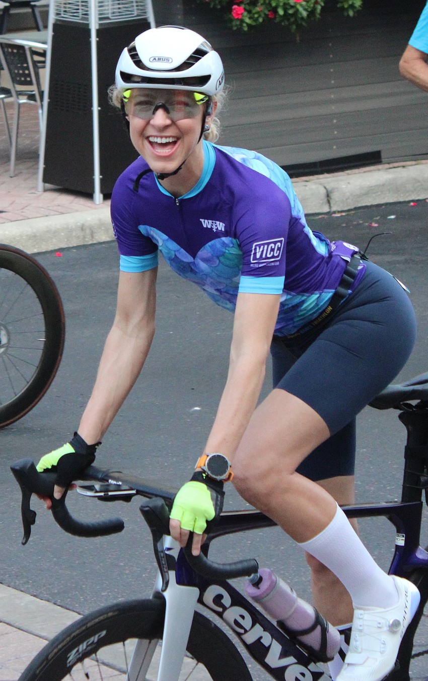 Stephanie Garrison of the Village Idiots and the Sarasota Manatee Bicycle Club, begins the Women on Wheels Ride in Lakewood Ranch Oct. 5.