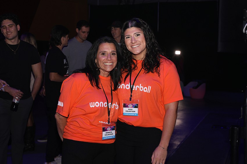 Mom Roberta Tvenstrup and daughter Alex Malerdo volunteer at Wonderball 2025.