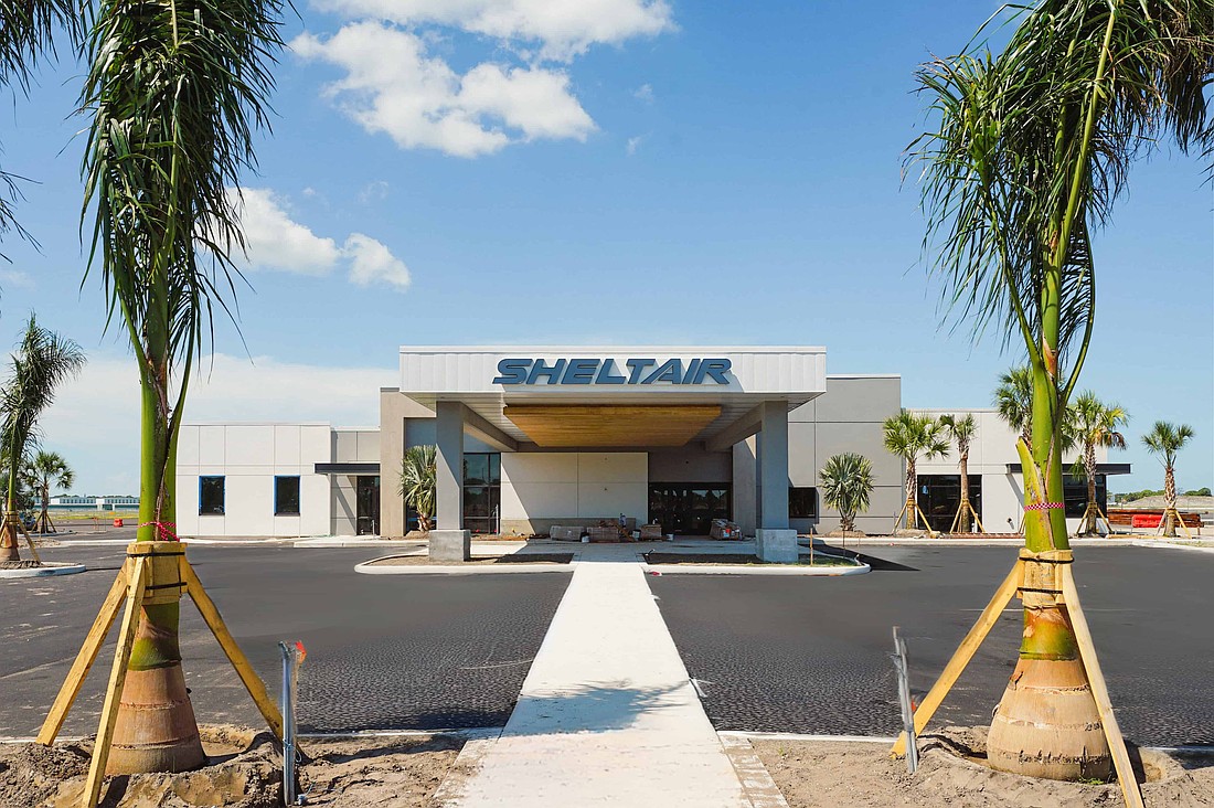 Sheltair SRQ centers around a terminal with canopy entrance for arriving aircraft.