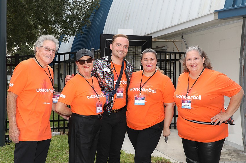 Circus Arts Conservatory staff and volunteers get ready for Wonderball 2025 and include Ed Gooltz, SaSa Armor, Daniel Elrod, Kelly Fairchild and Erin Smith.