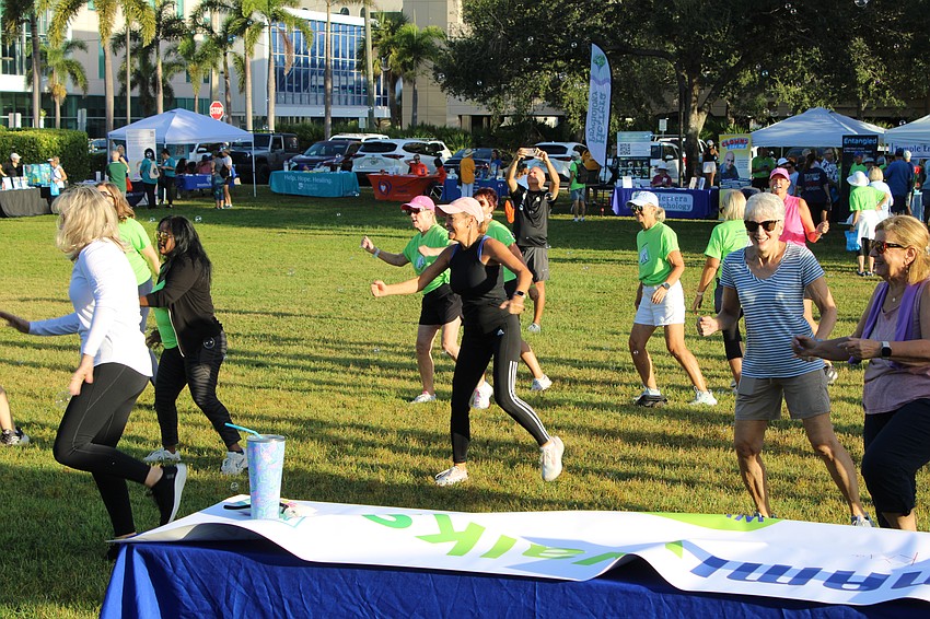 Before NAMIWalks Sarasota and Manatee officially began, participants joined in an impromptu jazzercise class led by Shari Nastri from the Lakewood Ranch studio.