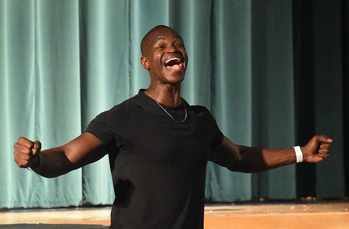 Darian Sanders uses his passion and experience of performing to inspire students at Lakewood Ranch High School.