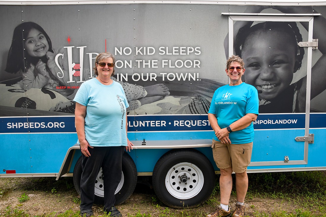 Sleep in Heavenly Peace core team members, Kathy Haworth and Beth Ely, support the mission of the charity.