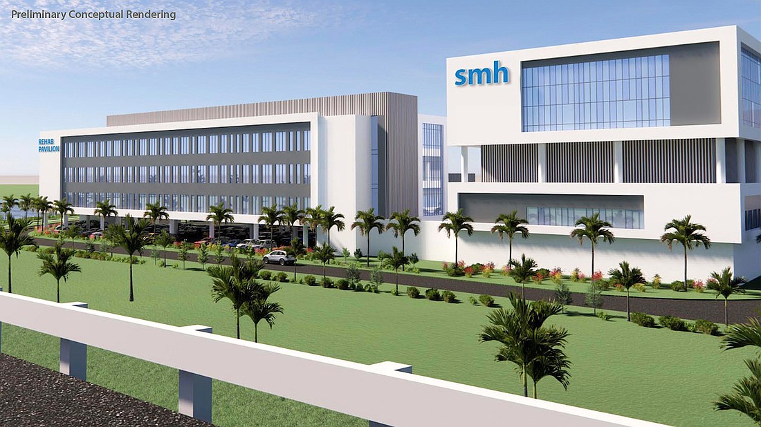 A rendering of the planned Sarasota Memorial Hospital-Venice Rehabilitation Pavilion.