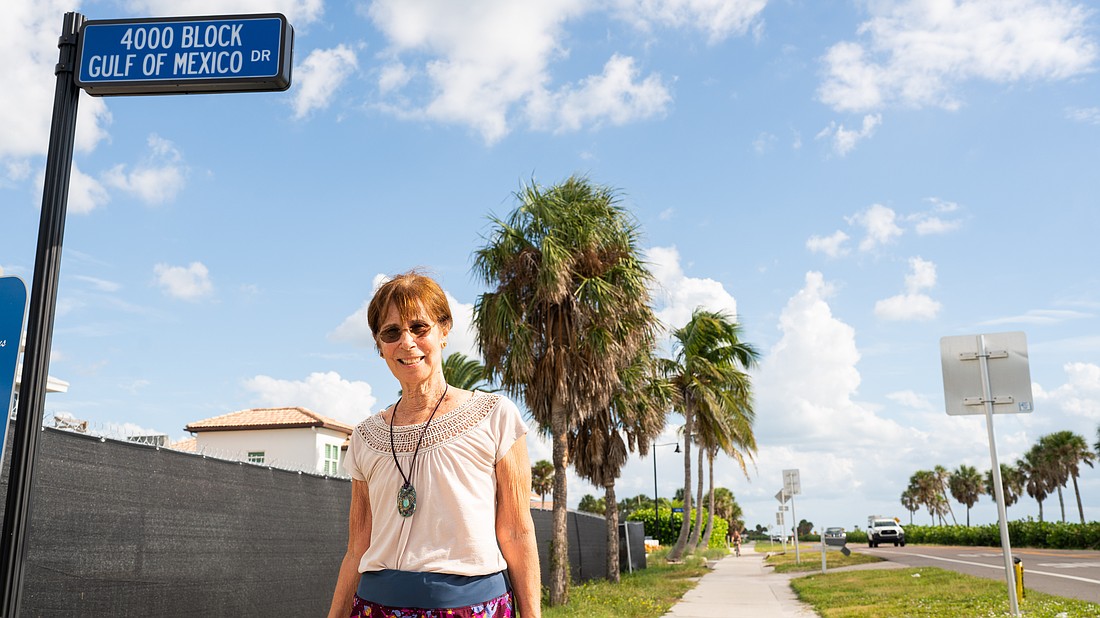 Longboat Key resident Audrey Bear is adamantly against changing the name of Gulf of Mexico Drive, calling it a “vanity project” that would cause a major hassle for older residents who live on the road.