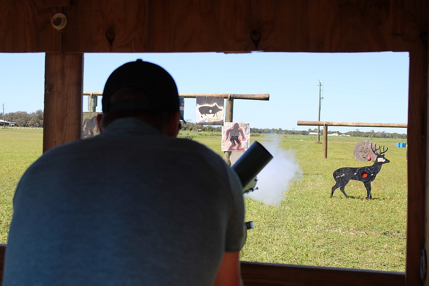 The apple launcher was a hit at the Harvest Festival where apples were launched at targets.