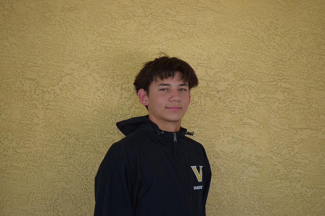 Kingston Kokoefer poses for a photo on Oct. 13 at Out-of-Door Academy. He cut multiple Seffner Christian drives short in their Oct. 10 matchup as the Thunder held off the 39.5-points-per-game Crusaders for a sixth straight win.