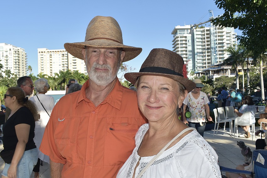 Dan Shaffer and Pier Ignozzi-Shaffer put on their Oktoberfest hats.