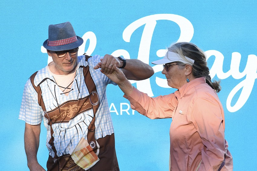 Michael and Susan Ziebell dance in The Oval at The Bay.