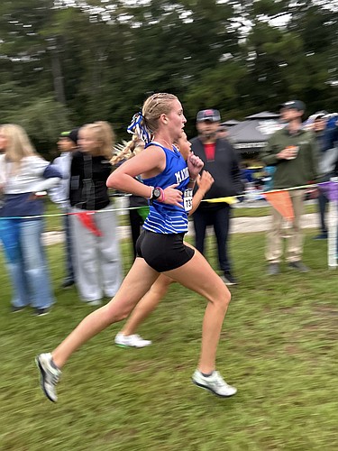 Matanzas sophomore Peyton Cerasi broke her own school record set earlier this season with a time of 18:33 to place 25th at the New World Fall Spectacular. Courtesy photo
