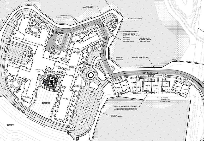 The site plan for Fellowship at Wildlight.