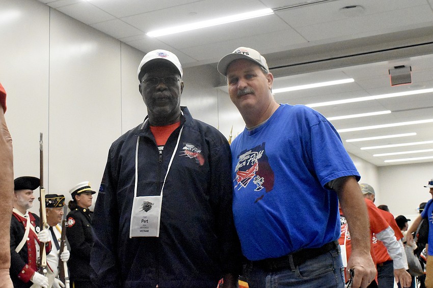 Air Force Vietnam veteran Pert Brown of Clewiston, with guardian, Navy veteran Rob Kehs of Sarasota