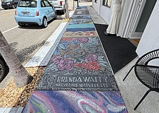 All sidewalk murals at Avenue of Art in Burns Court have been removed per order of the Florida Department of Transportation.