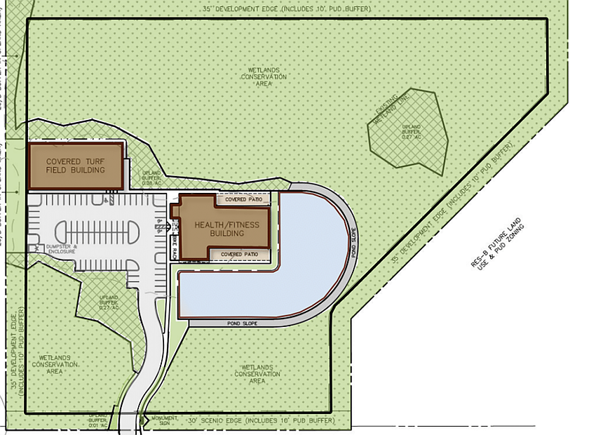 The site plan for the Dark Horse fitness center. The site plan for the Dark Horse fitness center.