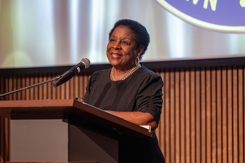 Cynthia Howard welcomes guests.