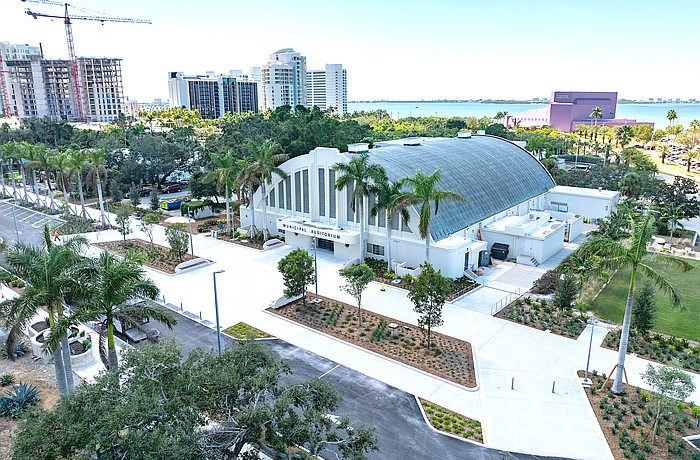 Recently completed at The Bay is the pedestrian promenade along North Tamiami Trail.