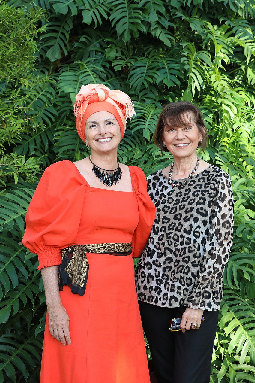 Diana Hobson and Daniela Soiman stop for a photo at Safari Sarasota held at Marie Selby Botanical Gardens Oct. 17.