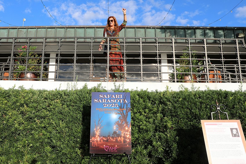 Co-chair Terri Shea-Klauber welcomes guests to Safari Sarasota, which supports the All Heart Fund established in memory of Leanna Knopik and serves to continue her dream of advancing education in South Africa through a partnership with the Good Work Foundation.