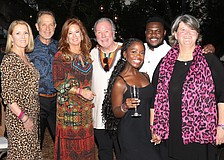 Beth and Steve Knopik from the All Heart Fund, Terri Shea-Klauber and Michael Klauber from Safari Sarasota and Maya Groch, Fumani Mathumbu and Kate Groch with the Good Work Foundation.