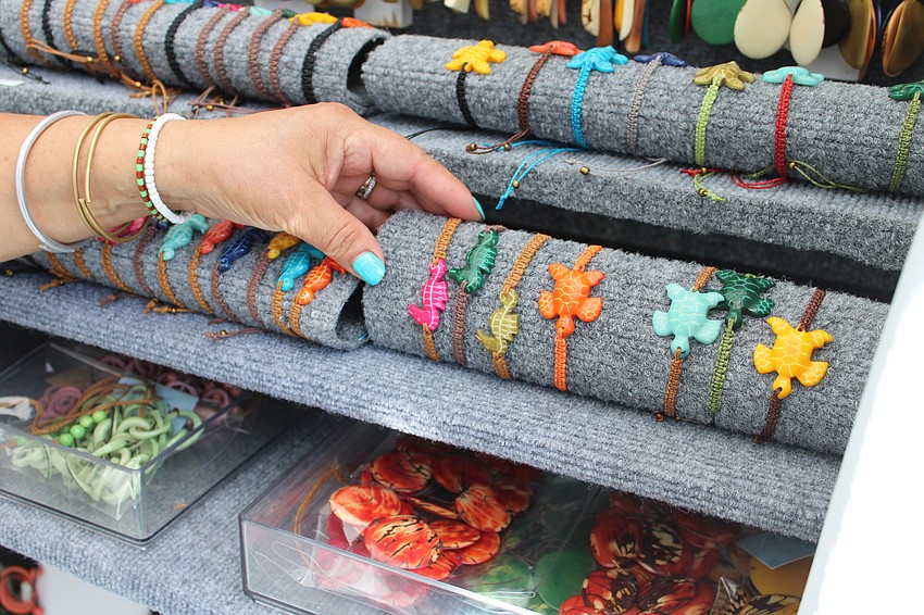 Jeweler Lourdes Gloekler brought multiple new pieces to the fine art festival on St. Armands Circle last weekend, including her animal-centric bracelets.