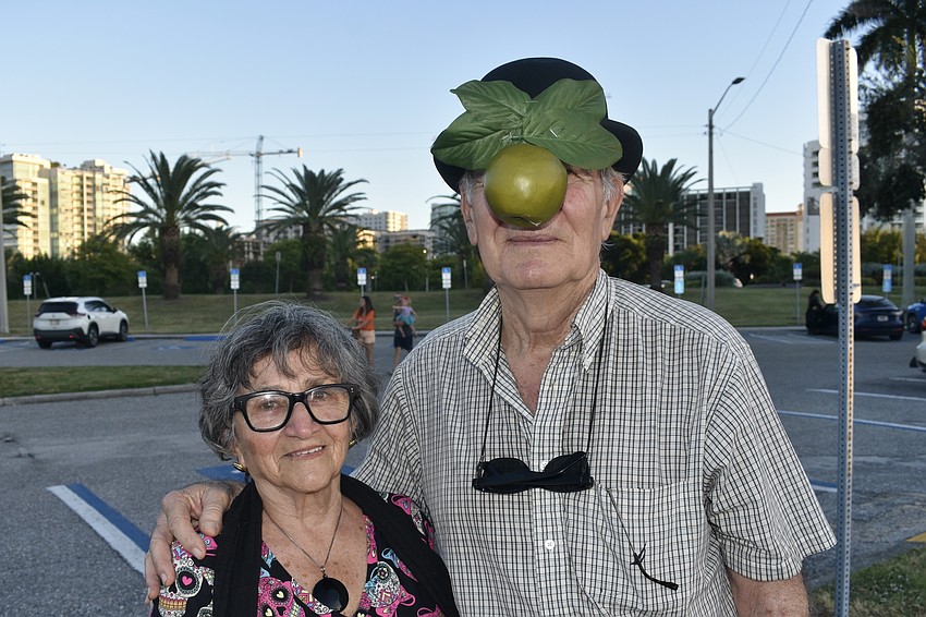 Grace Banta's husband Robert Banta came dressed as the painting 