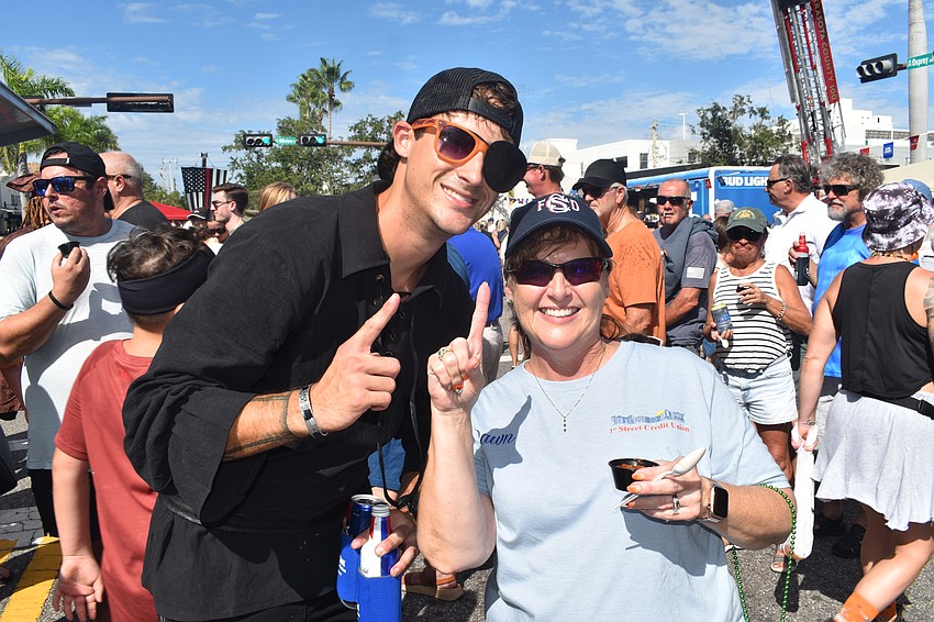 Sarasota firefighter Ryan Gonzalez of Station 1 poses with his mother, Dawn Gonzalez.