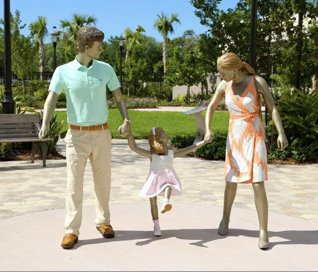"Can We Dance Here, Mommy?" Seward Johnson, bronze. This sculpture will be placed at The Casements. Courtesy photo