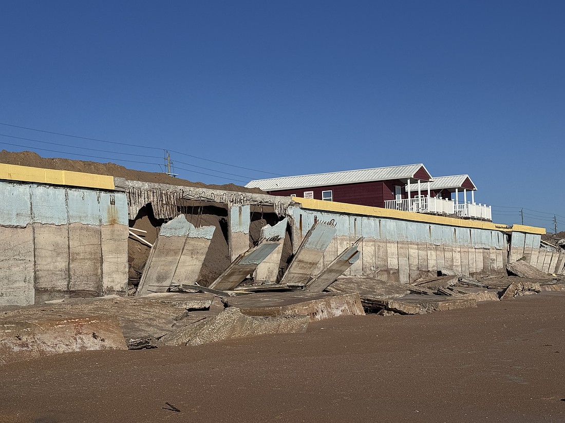 The Beverly Beach Camptown seawall has failed. Owner Sid Patel is working on obtaining an emergency repair permit. Courtesy photo