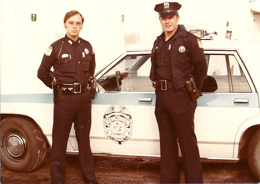 Jay Romine and Ed Smyth work for the Palmetto Police Department in 1980.