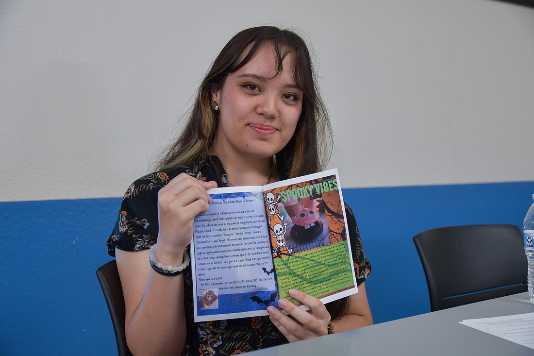 West Orange High junior Autumn Tucker was happy to see her completed work put together in The Pulp Pages. It was the third edition of the West Oaks’ Teen Library and Creative Arts Magazine.