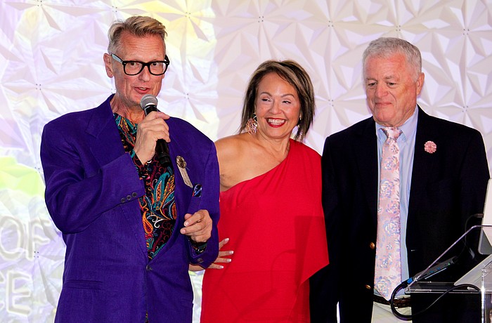 Jon Mongeau and Lita and John Brannan accept the award for Emerging Business of the Year on Oct. 23 at the Longboat Key Chamber of Commerce 2025 membership awards banquet at Lido Beach Resort.