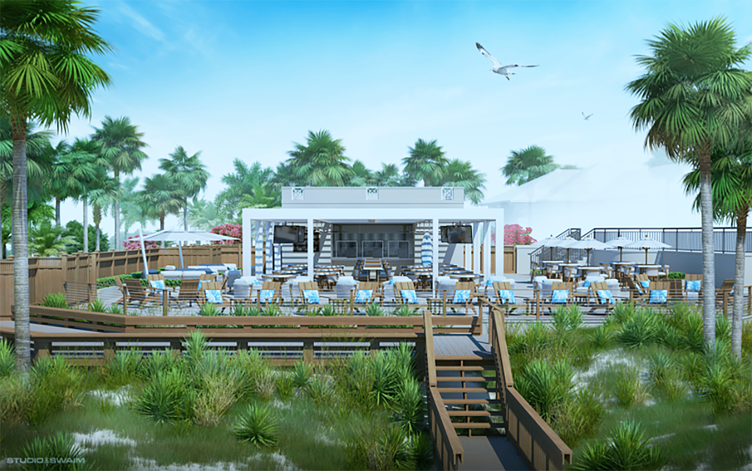 A rendering of the updated Beach Club Pavilion at Sawgrass Country Club in St. Johns County.