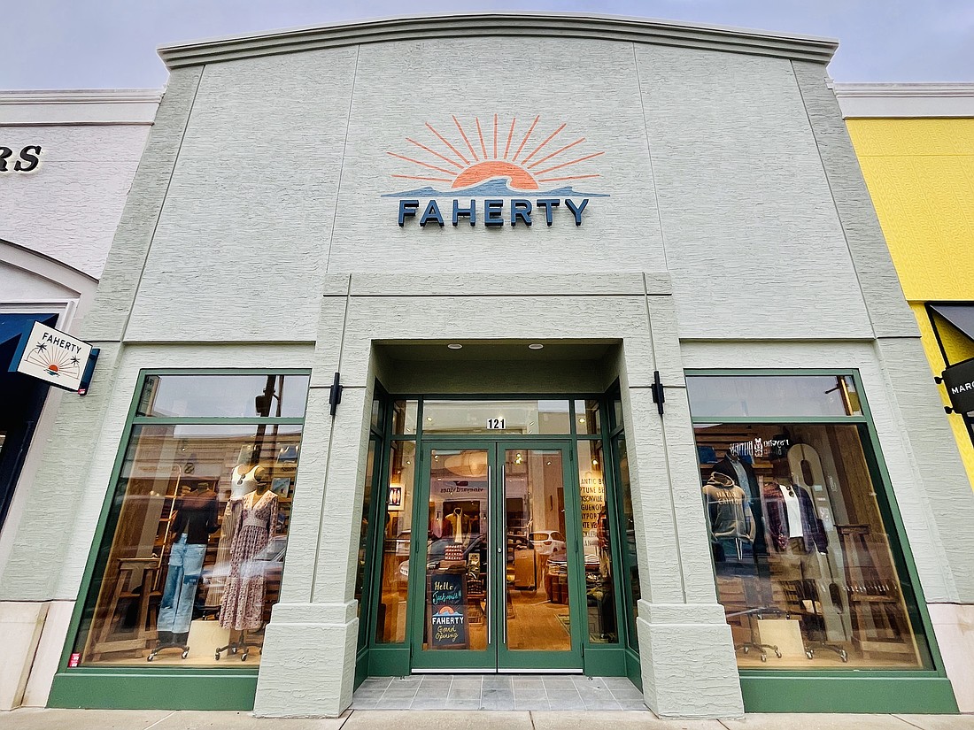 Faherty is at 4812 River City Drive, Unit 121, between Brooks Brothers and Marc Jacobs in St. Johns Town Center.