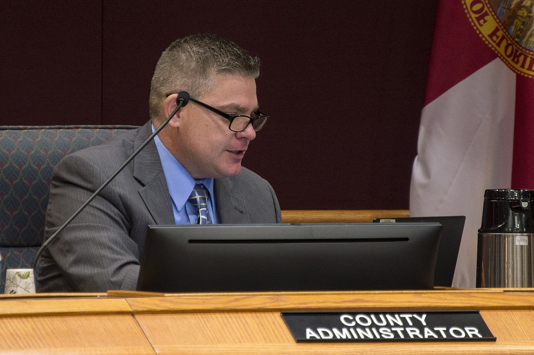 Sarasota County Administrator Jonathan Lewis' compensation package including salary, benefits and pension contribution is $460,000.