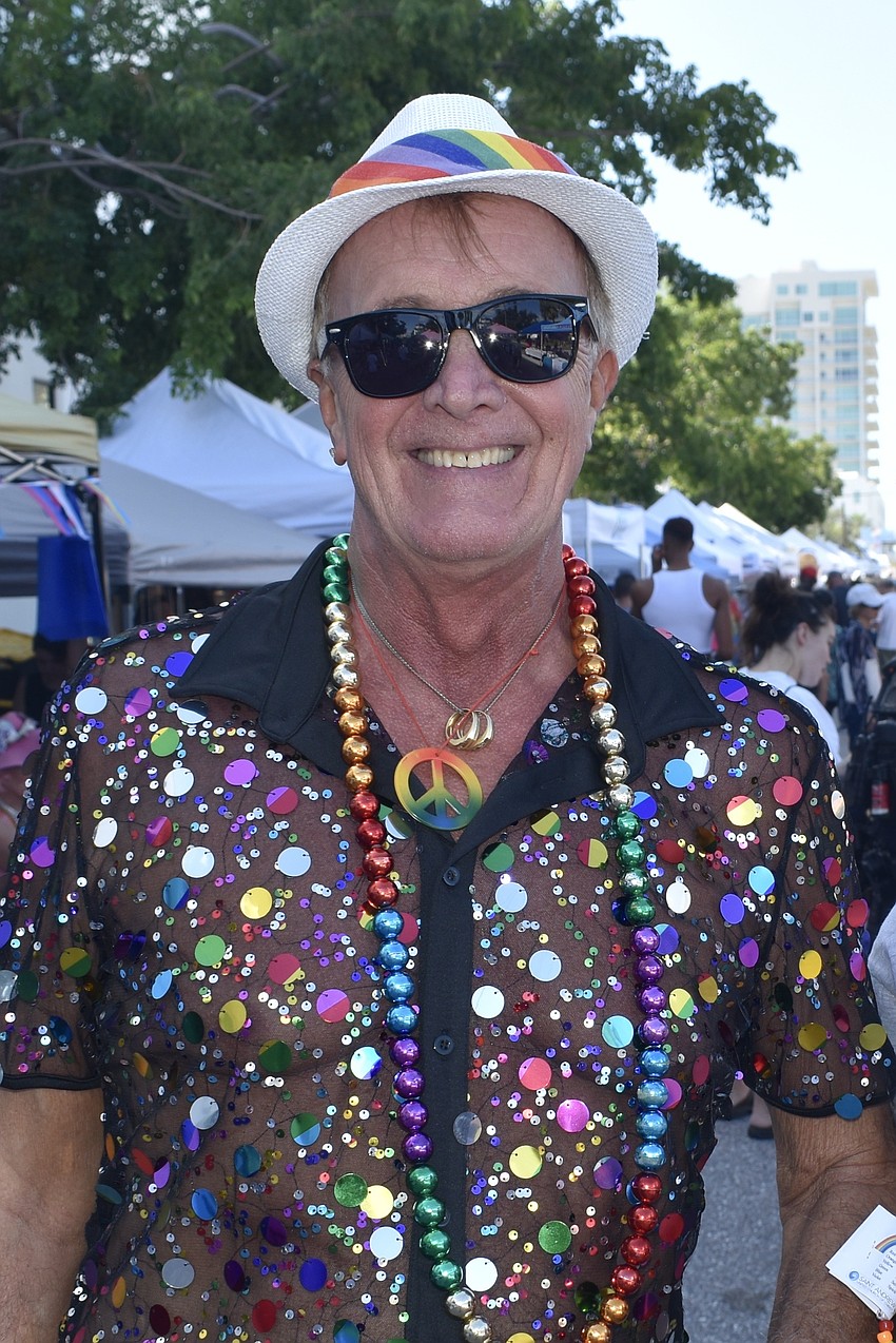 Richard Dilts decked himself in color for the event.