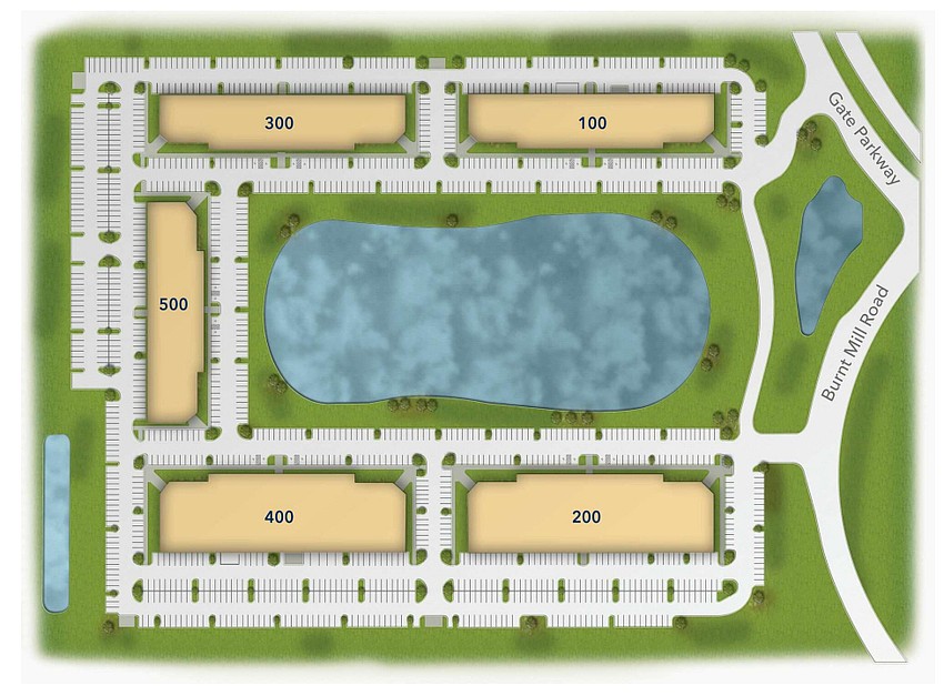 The site plan for Merritt at Gate Parkway.