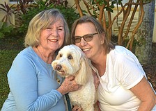 Despite their 30 year age difference, Marge DeSimone and Courtney Barr have become great friends and share a deep love for Nikki, Barr's 7-year-old Bordoodle. They compete in dock diving to keep all of the "Three Musketeers," as Barr said, active and engaged.