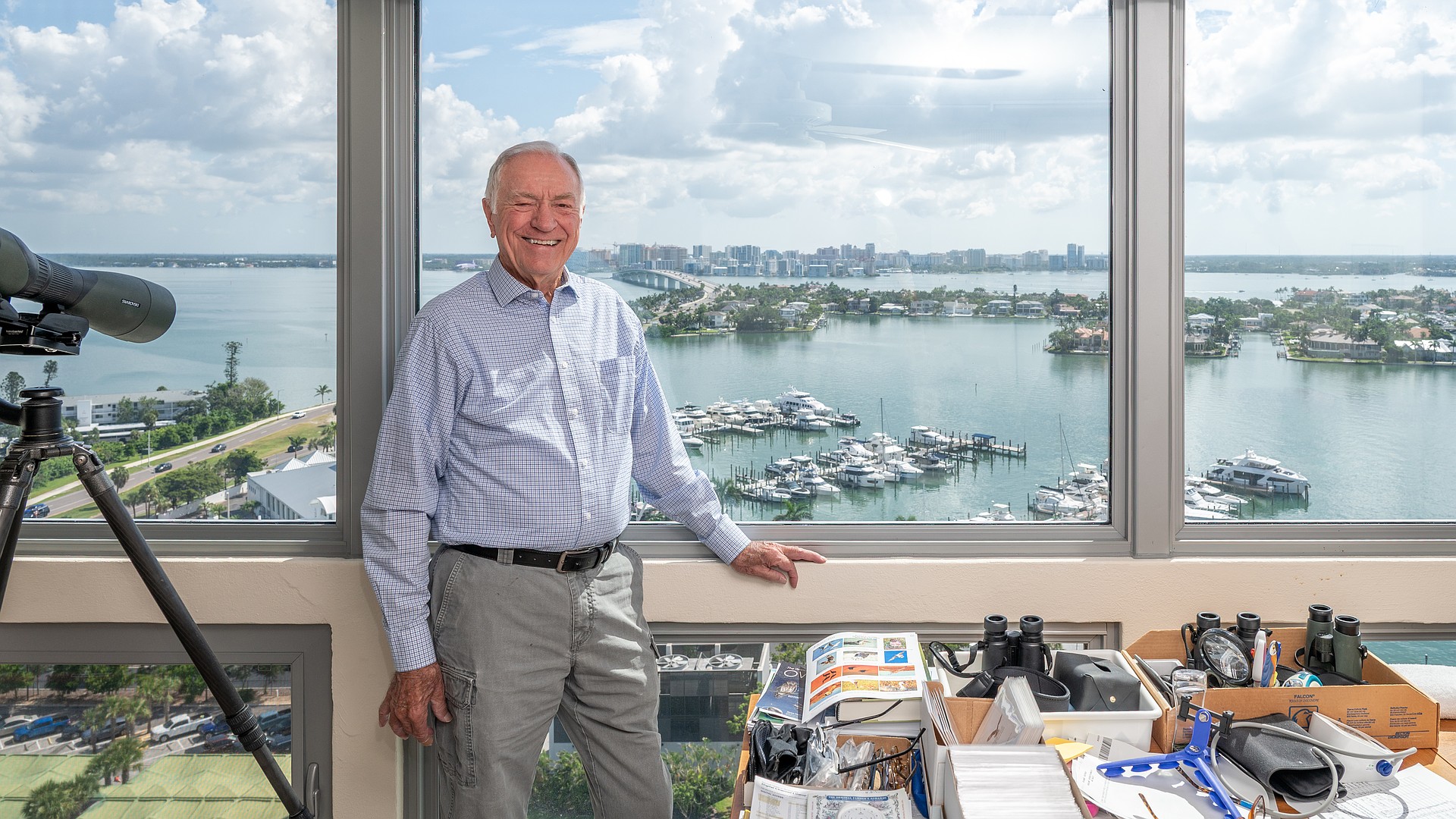 From his Plymouth Harbor condo, Newman enjoys a sweeping view of Sarasota Bay — and a life rich in stories, family and photography.