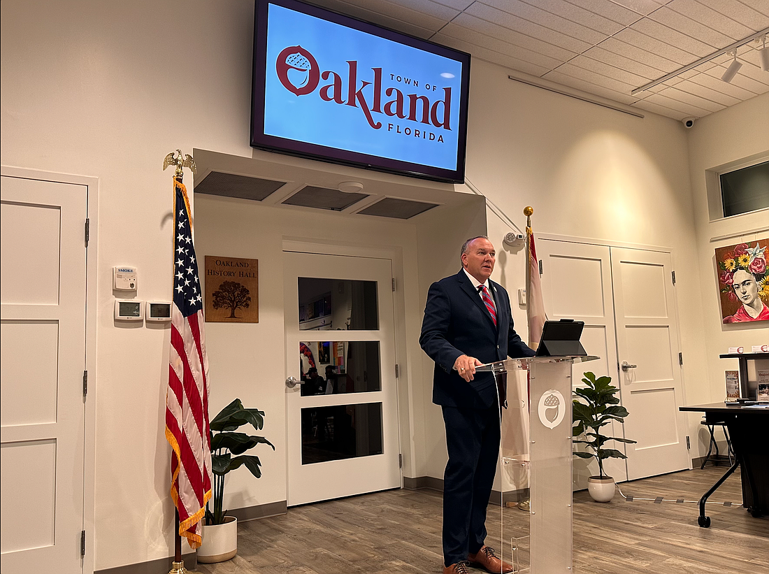 Oakland Mayor Shane Taylor participated in his first State of the Town event.